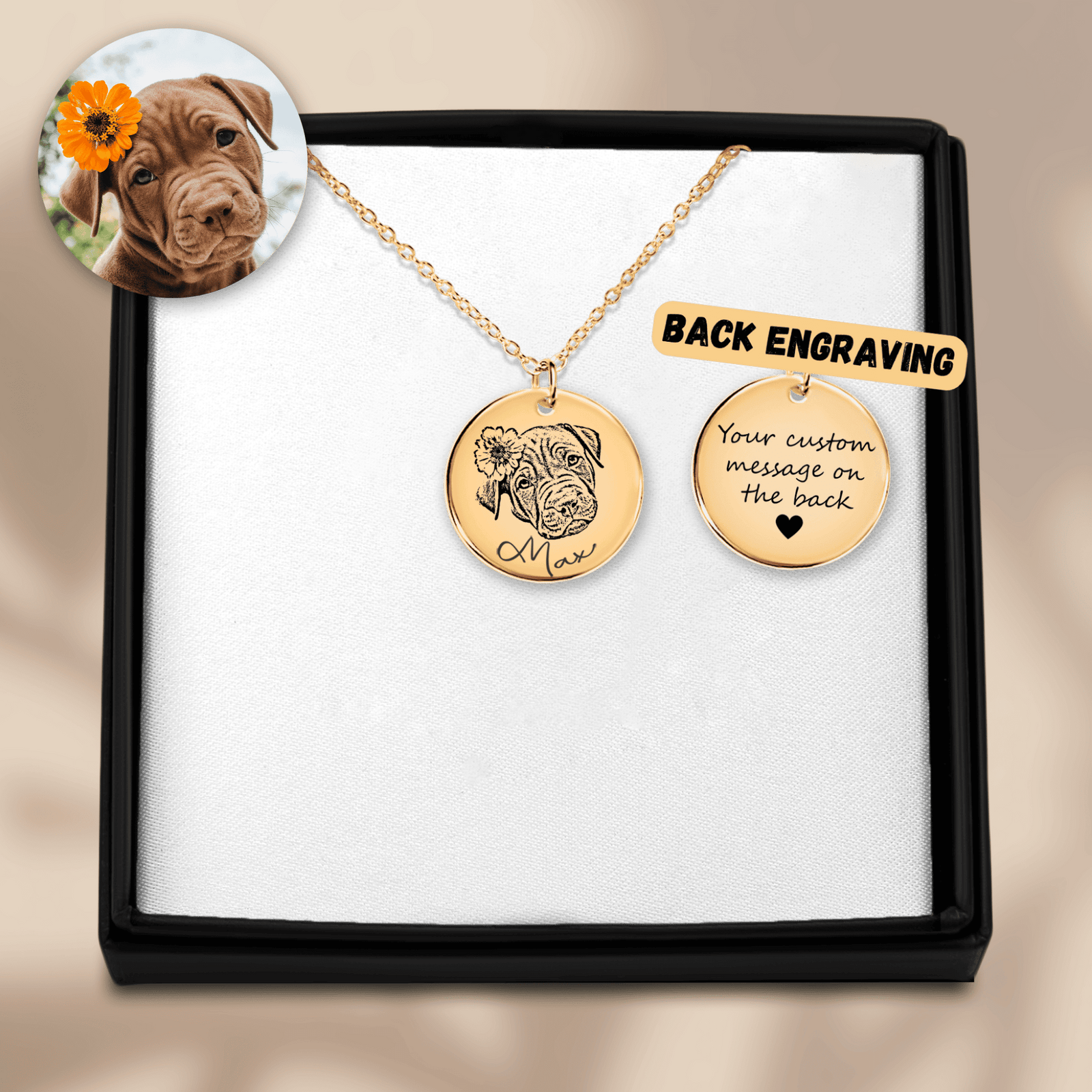 Collier Portrait de Chien Personnalisé