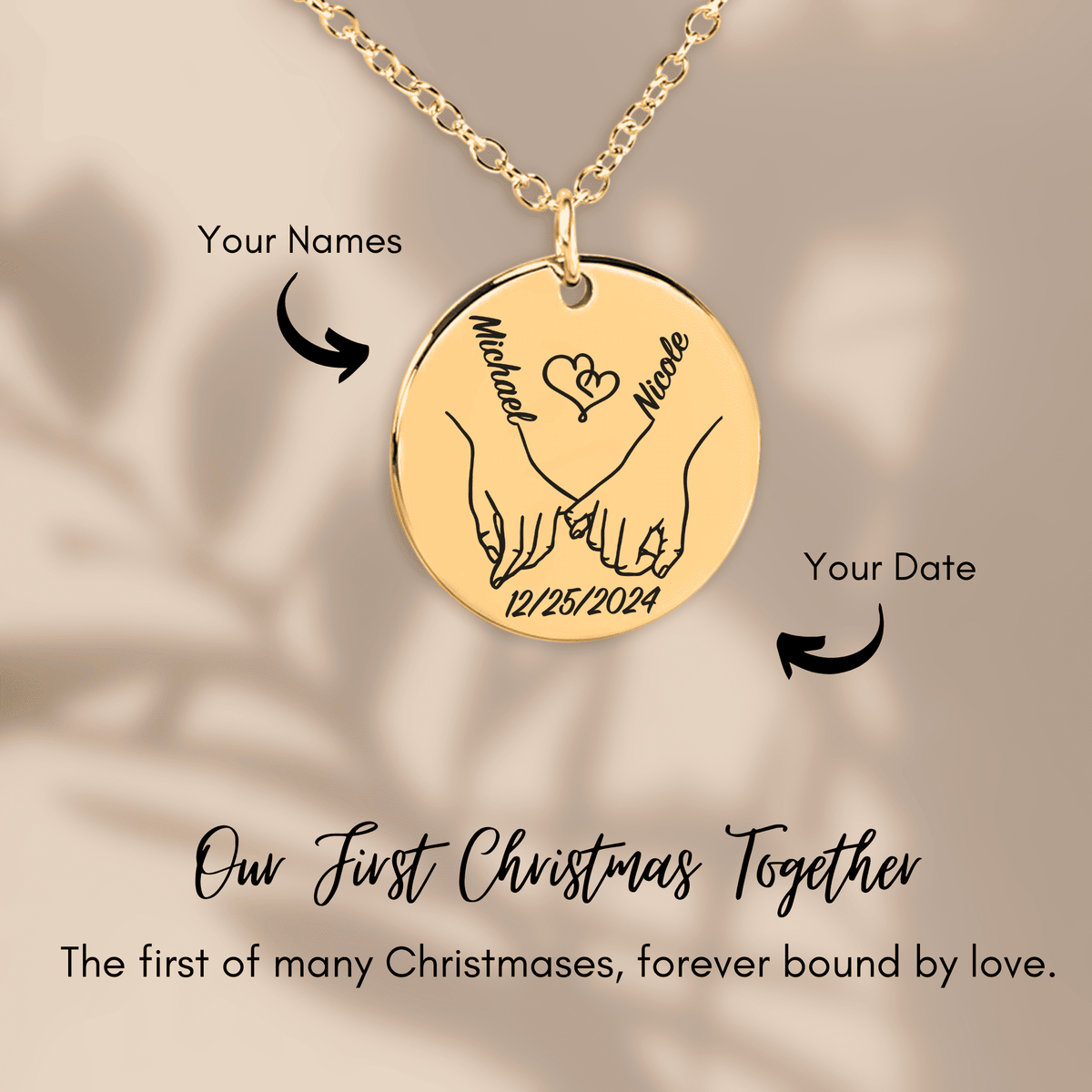 Collier Notre Premier Noël Ensemble Personnalisé