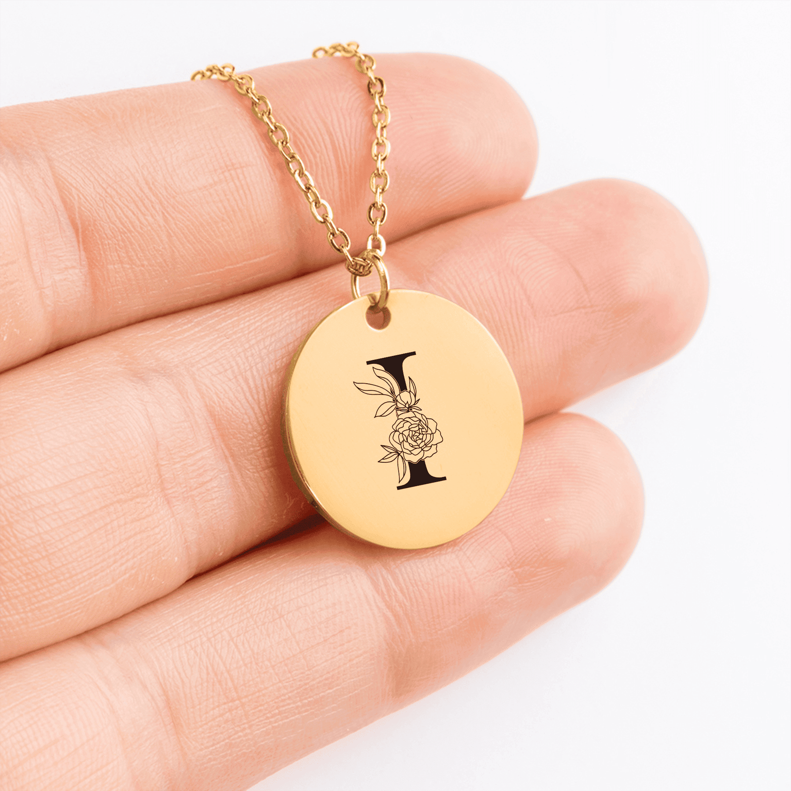 Collier Initiale Florale I Personnalisé