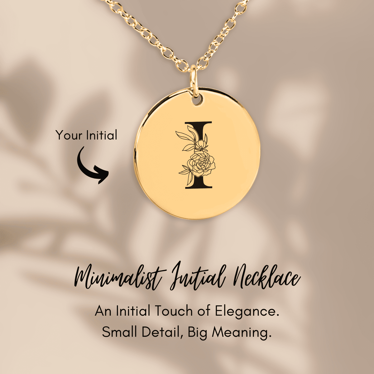 Collier Initiale Florale I Personnalisé