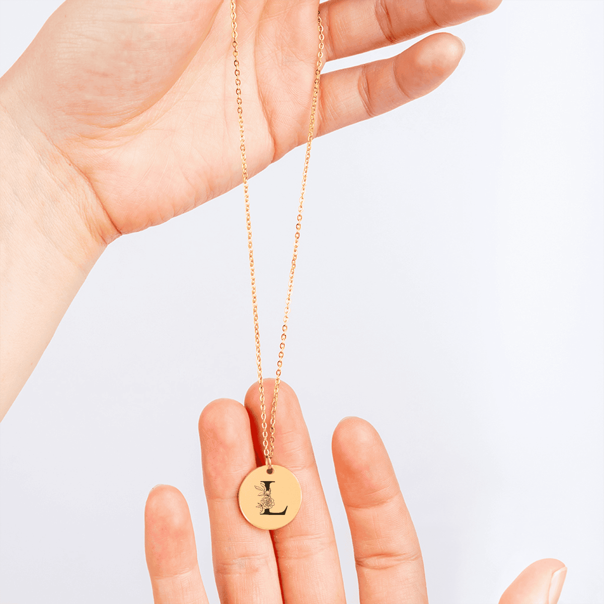 Collier Initiale Florale L Personnalisé