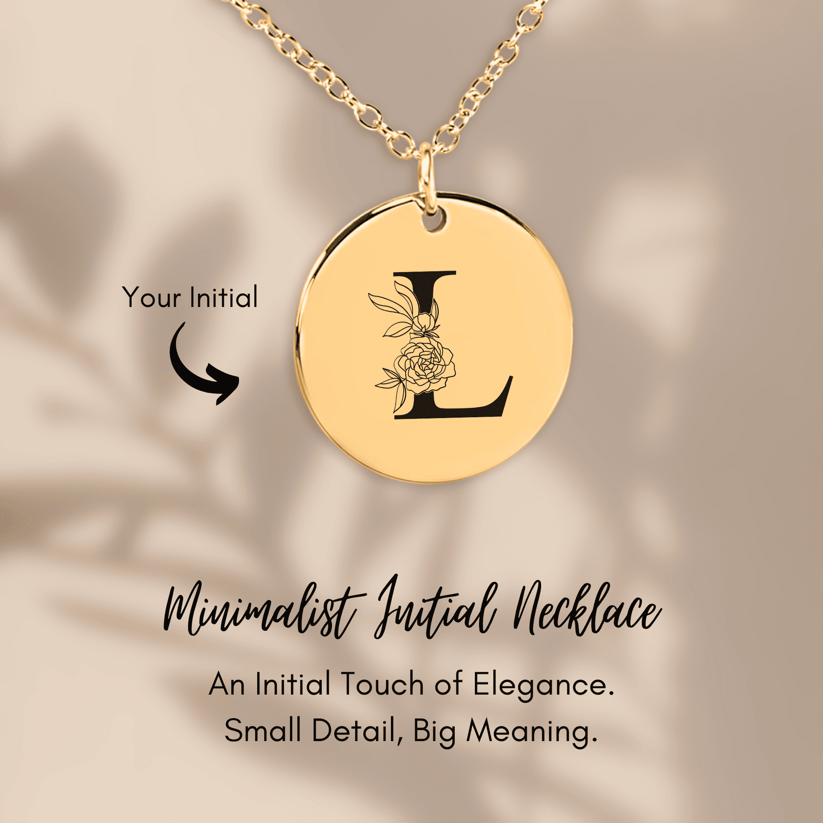 Collier Initiale Florale L Personnalisé