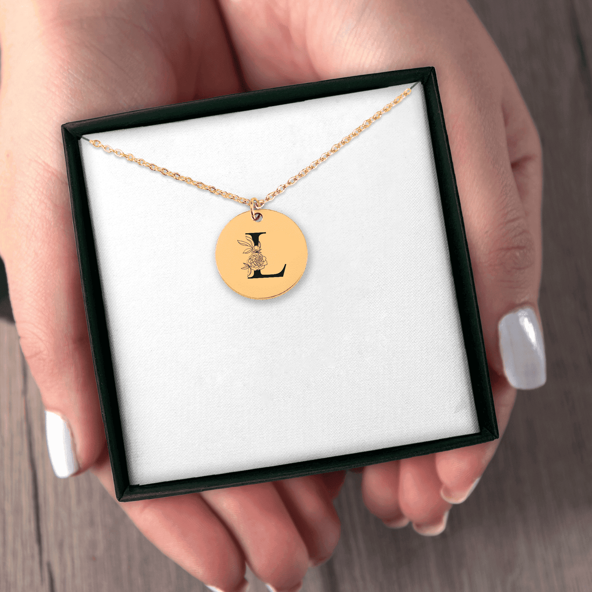 Collier Initiale Florale L Personnalisé