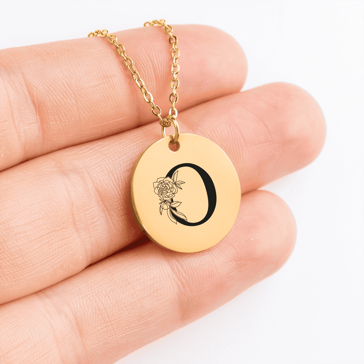 Collier Initiale Florale O Personnalisé
