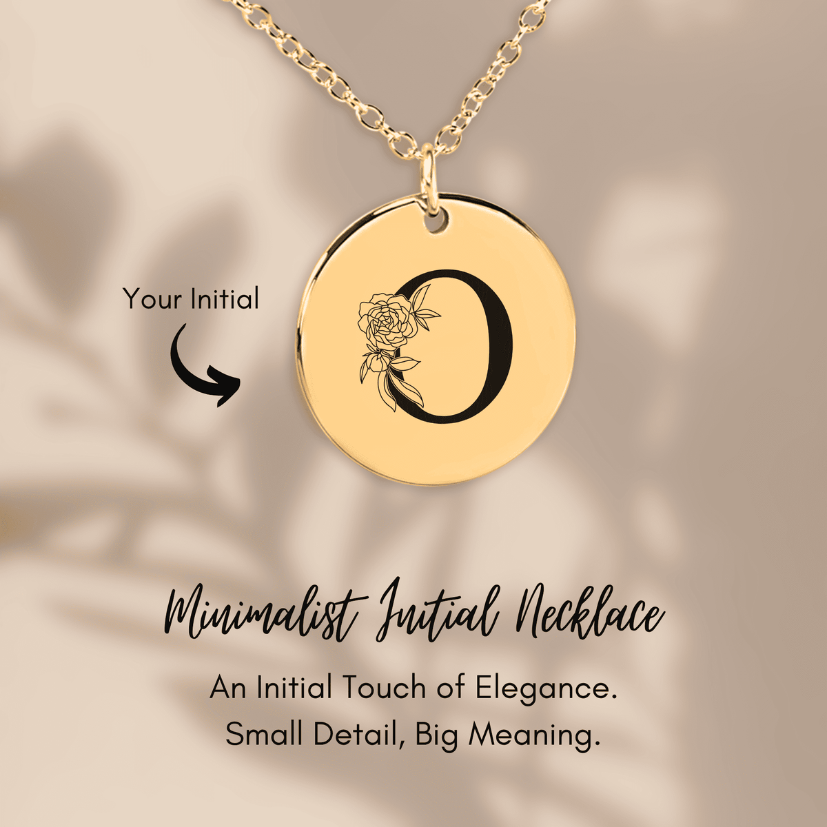 Collier Initiale Florale O Personnalisé