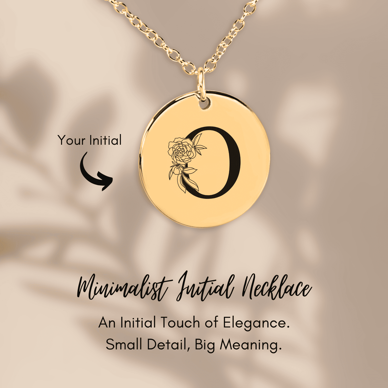 Collier Initiale Florale O Personnalisé