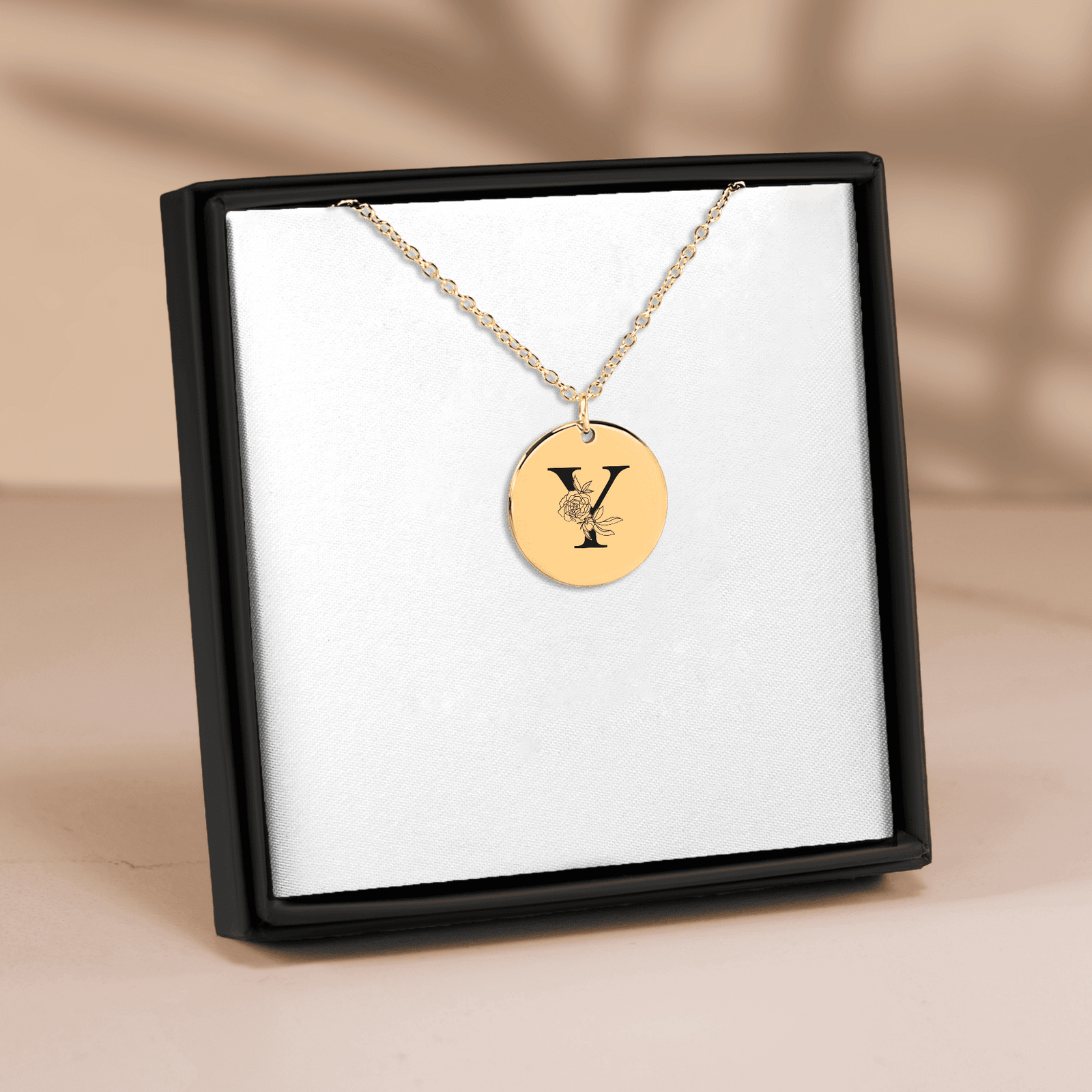 Collier Initiale Florale Y Personnalisé