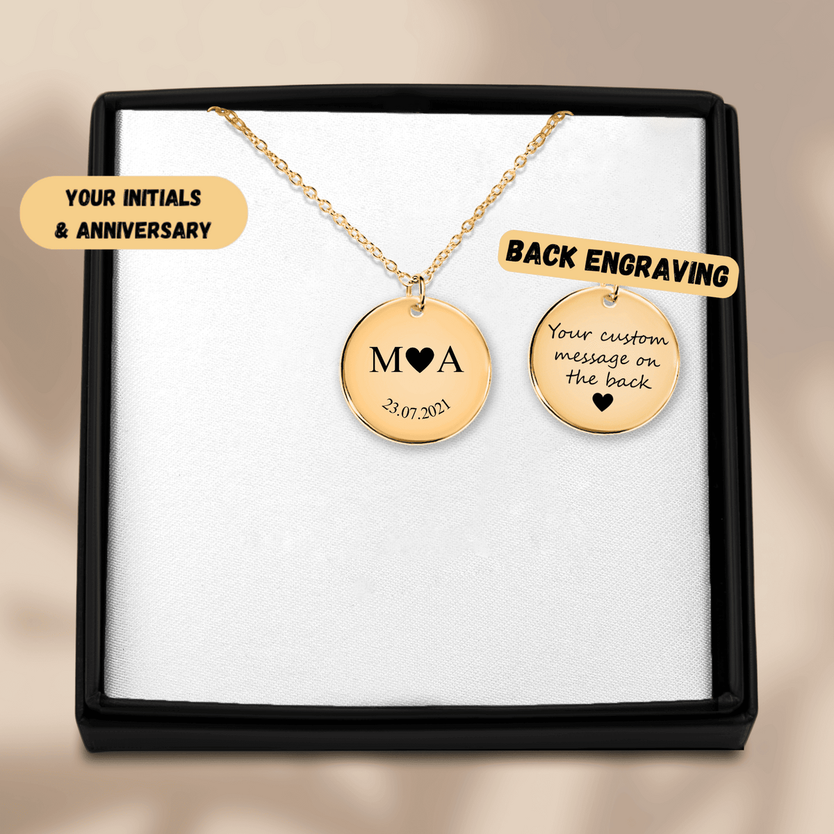 Collier Initiales Entrelacées Personnalisé (Etched In Time)