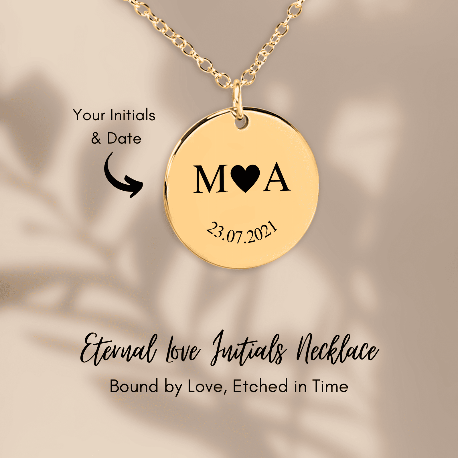 Collier Initiales Entrelacées Personnalisé (Etched In Time)