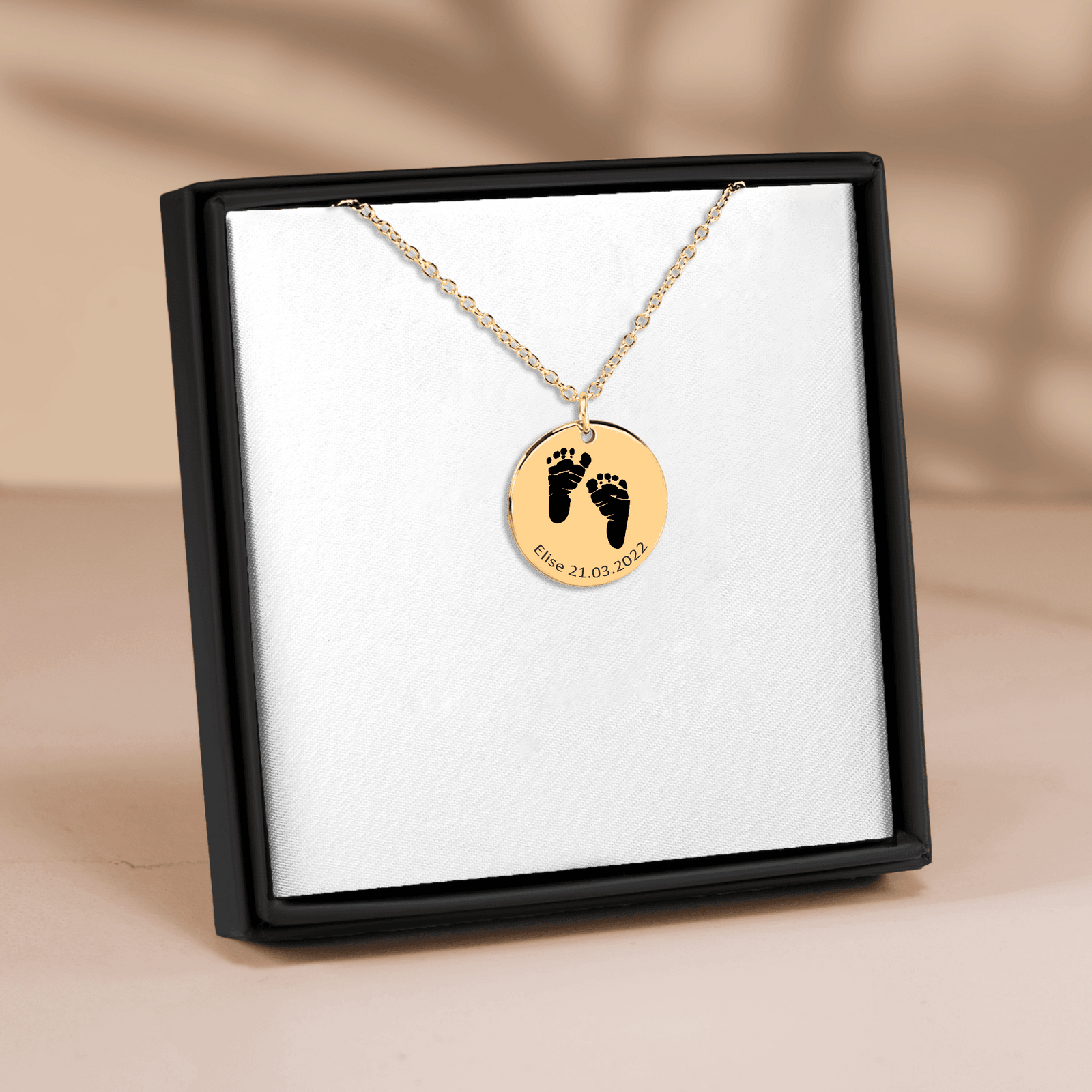 Collier Empreinte de Pied Réelle Gravée