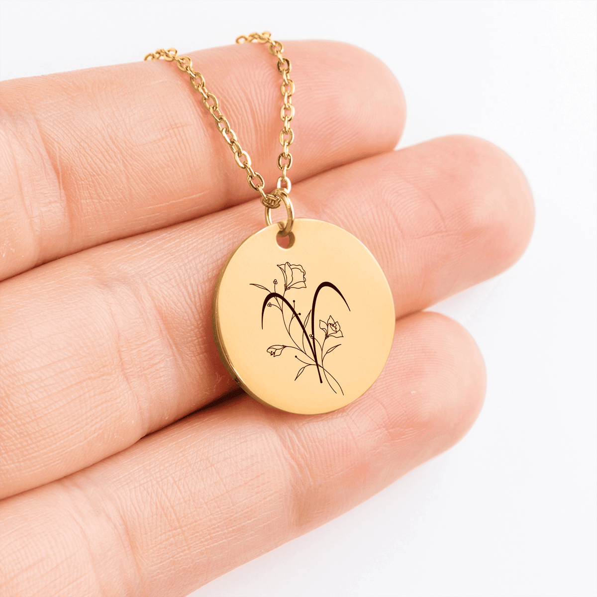 Collier Médaille Florale Signe Astrologique Bélier