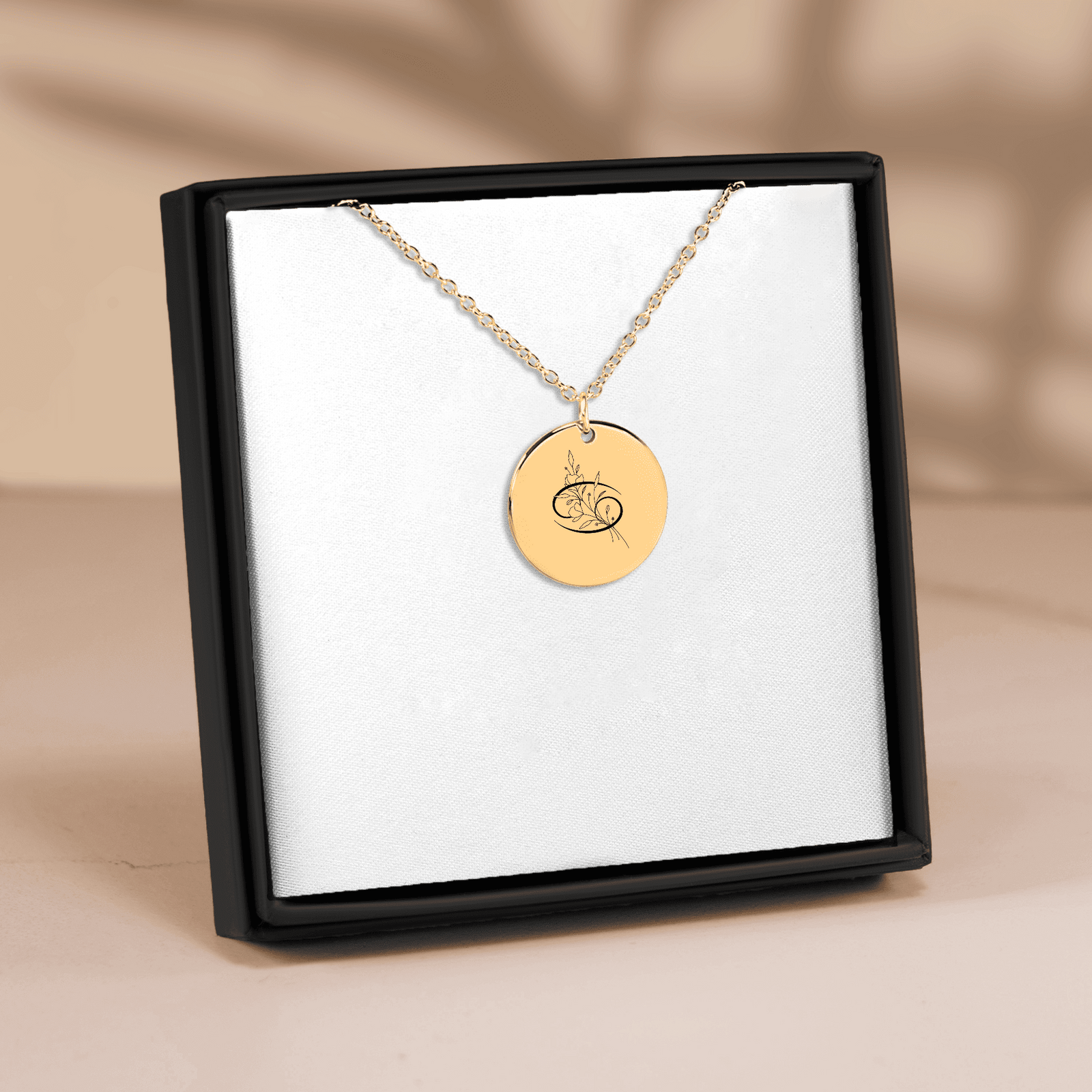 Collier Médaille Florale Signe Astrologique Cancer