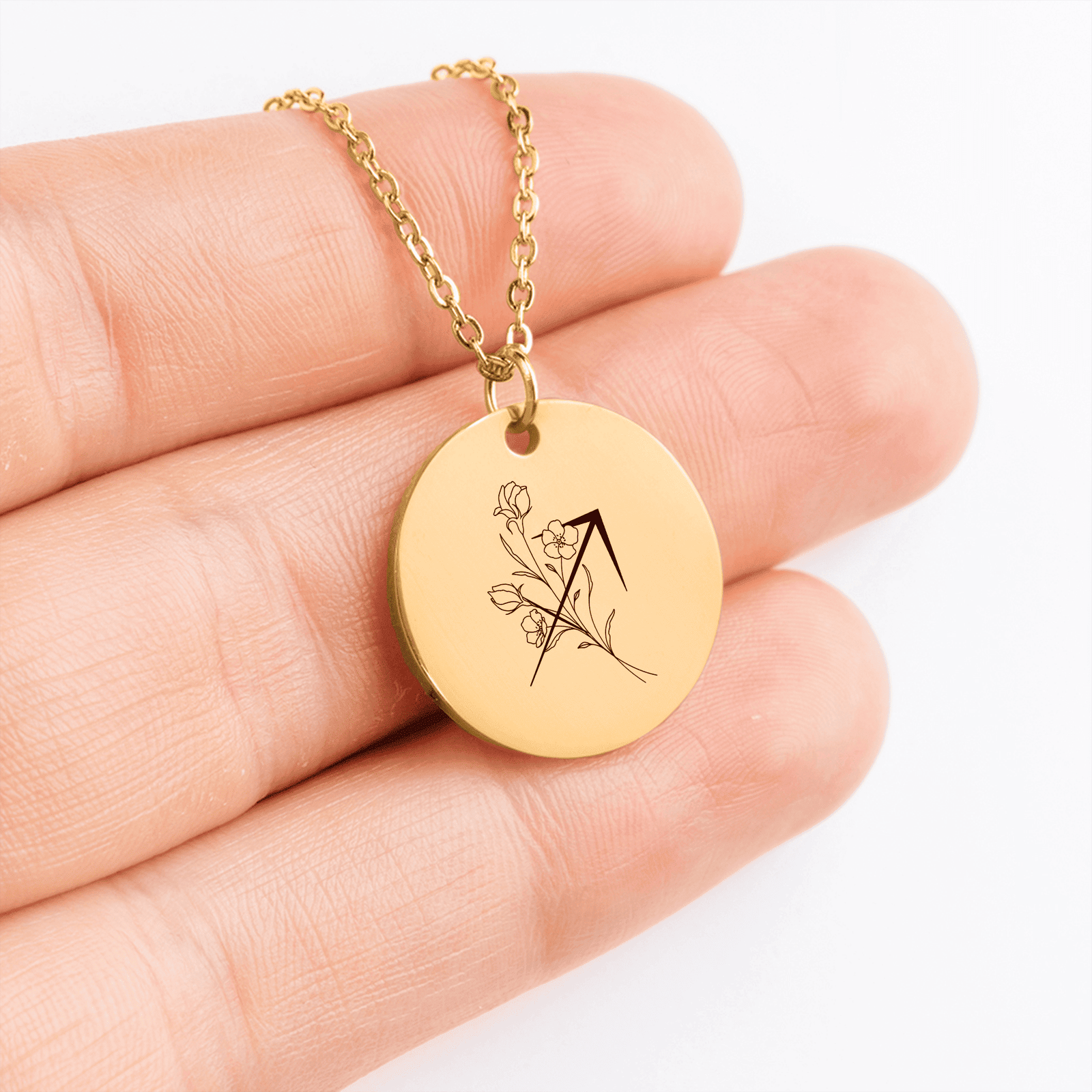 Collier Médaille Florale Signe Astrologique Sagittaire