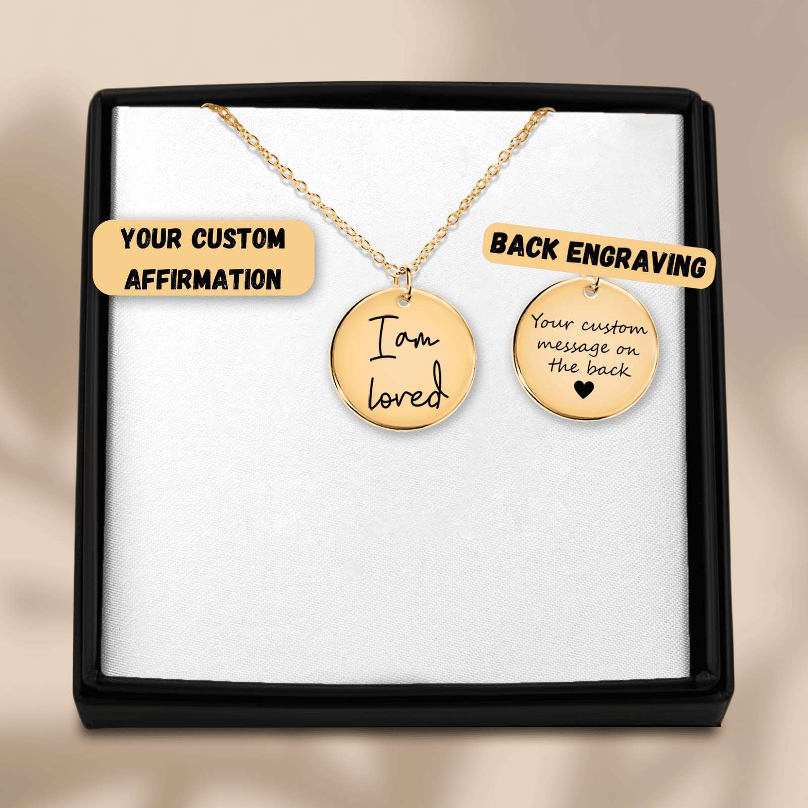 Collier Médaille Affirmations Personnalisée