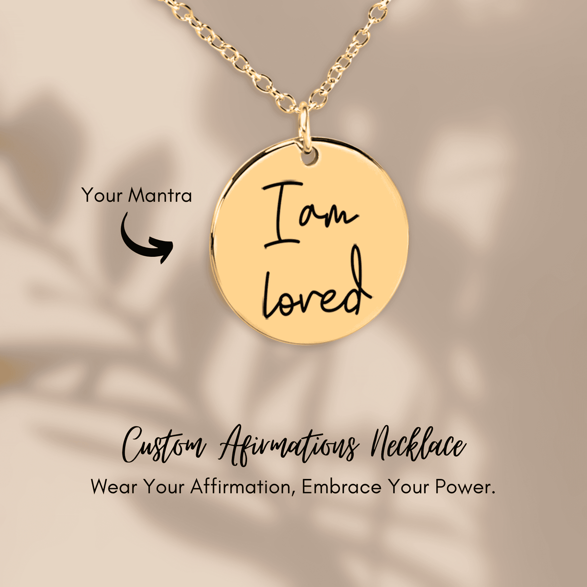 Collier Médaille Affirmations Personnalisée