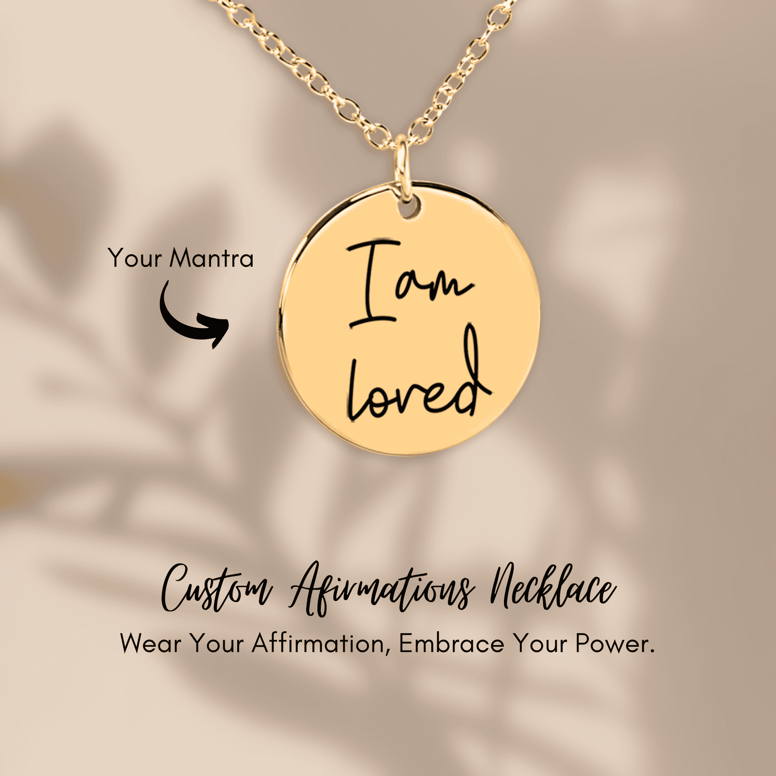 Collier Médaille Affirmations Personnalisée
