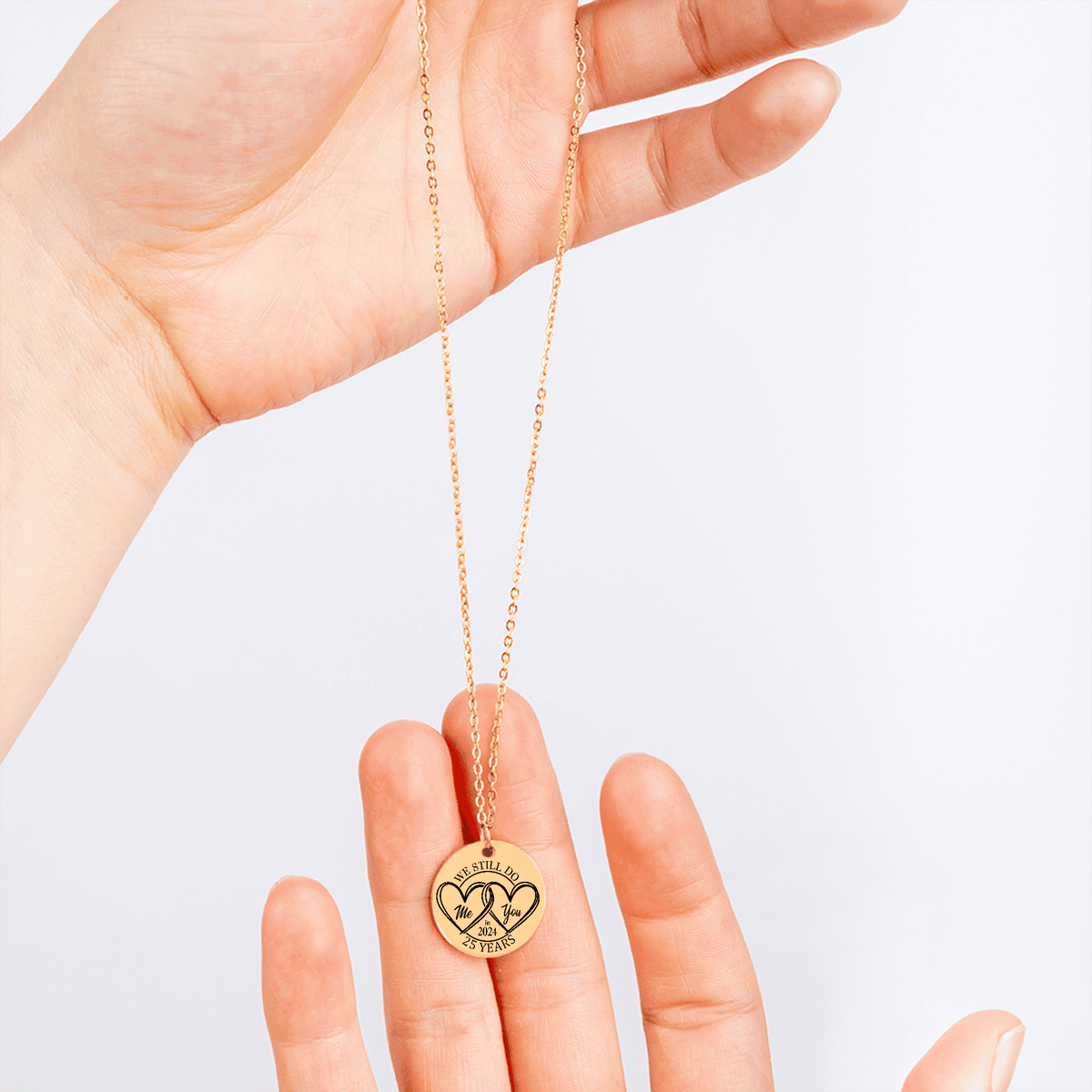 Collier Médaille Anniversaire de Mariage 25 ans