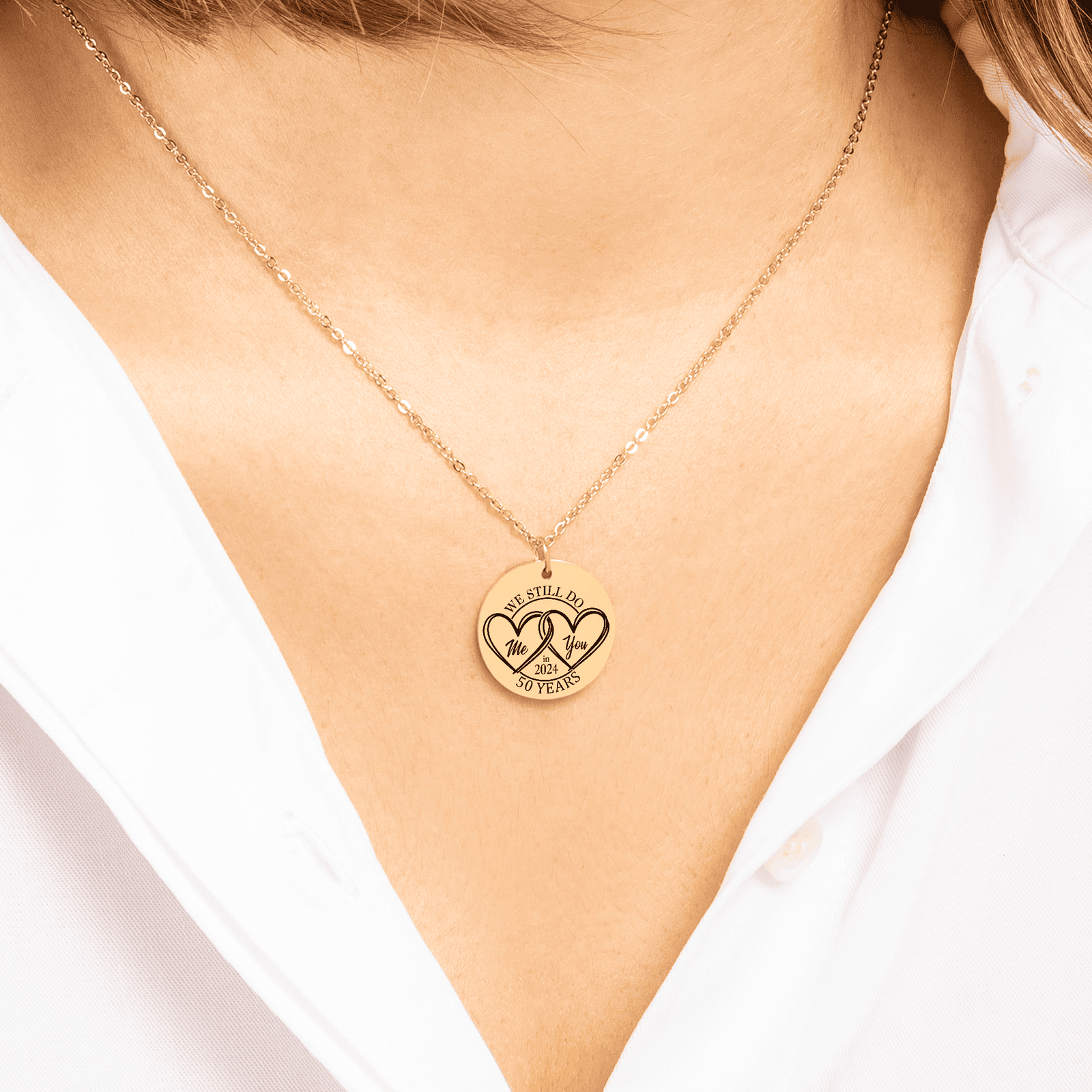 Collier Anniversaire de Mariage 50 ans Personnalisé
