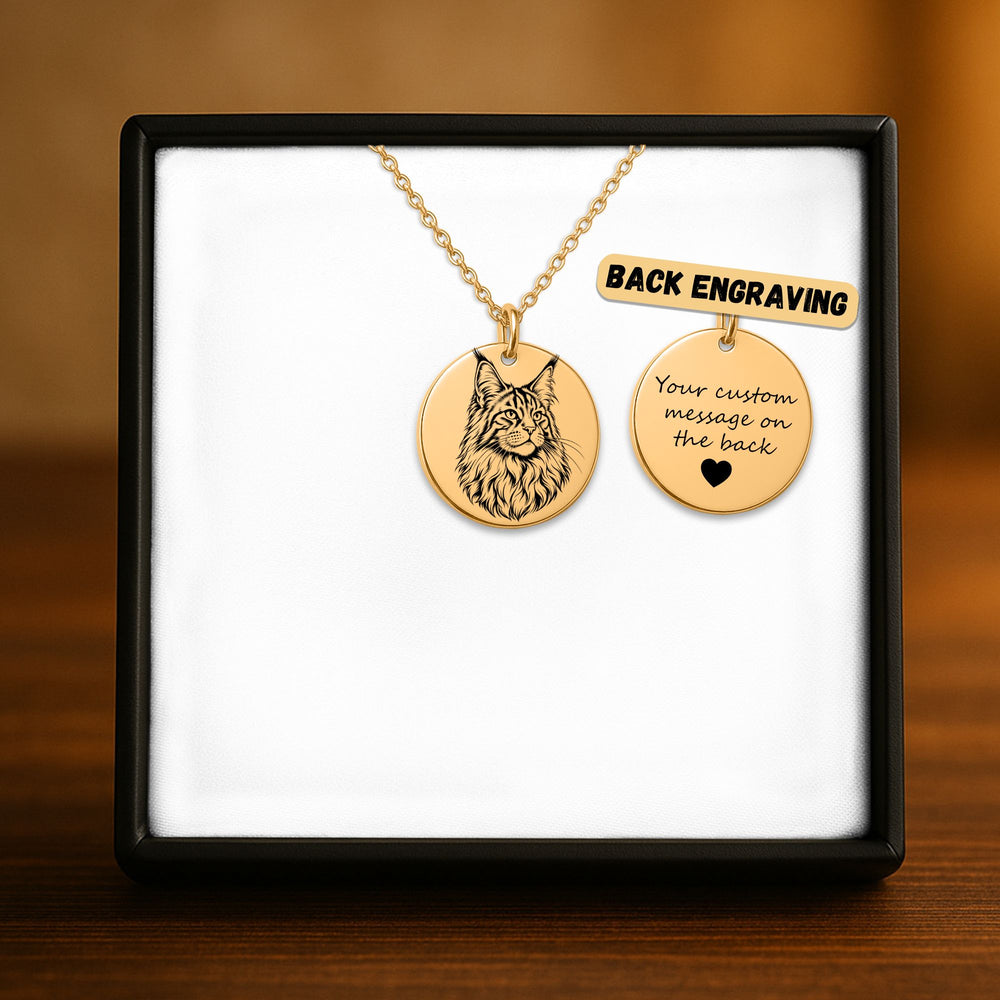 Collier Maine Coon Personnalisé – Prénom Gravé