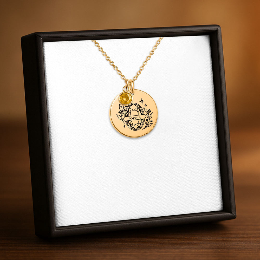 Collier Prénom & Pierre de Naissance Personnalisé