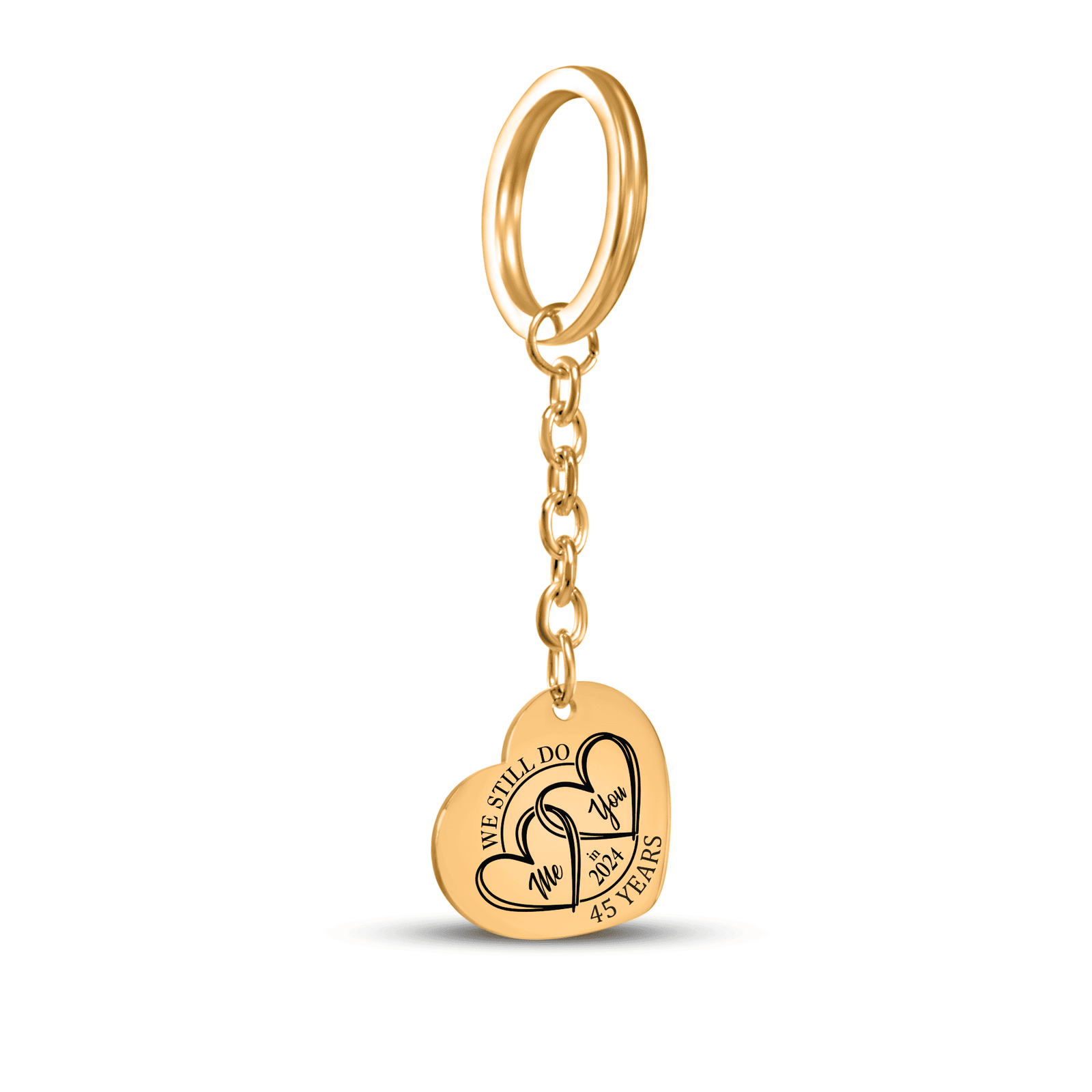 Porte-clés Coeur Anniversaire de Mariage 45 ans (noces de vermeil)