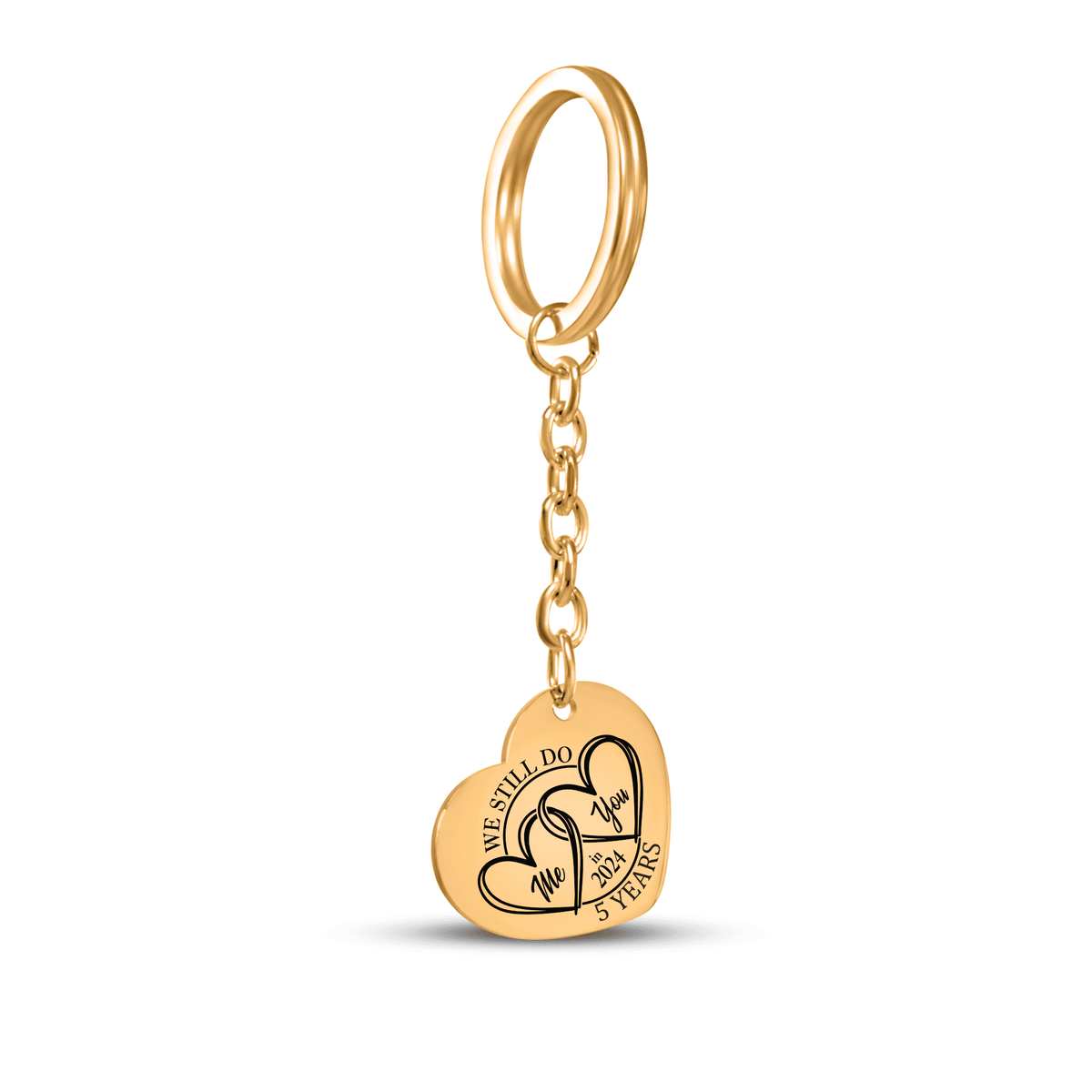 Porte-clés Coeur Anniversaire de Mariage 5 ans (noces de bois)