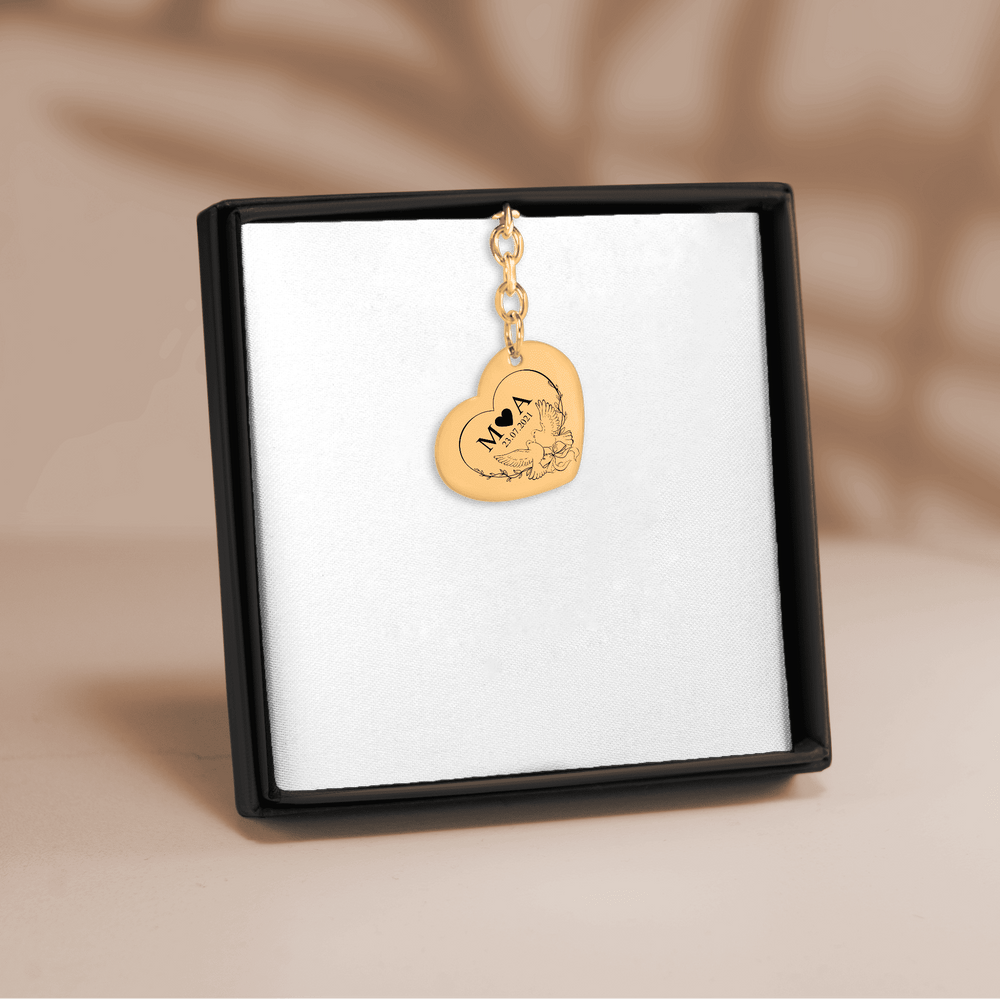 Porte-clés Initiales Entrelacées Personnalisé (Eternal Love Coeur)
