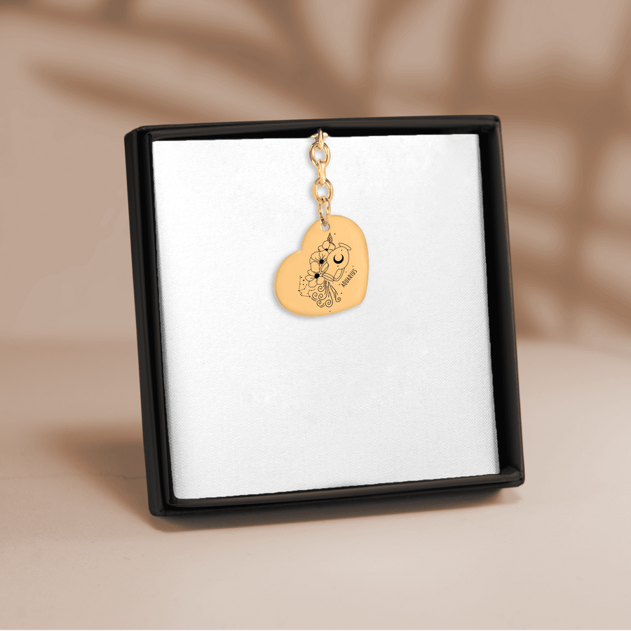 Porte-clés Coeur Signe Astrologique Verseau