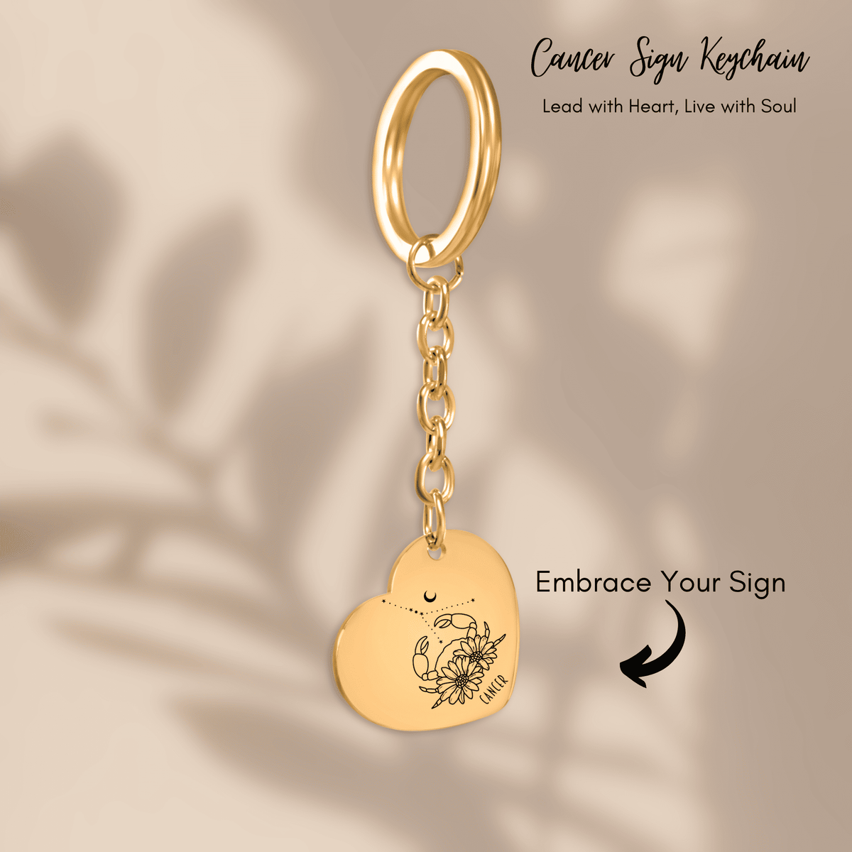 Porte-clés Coeur Signe Astrologique Cancer