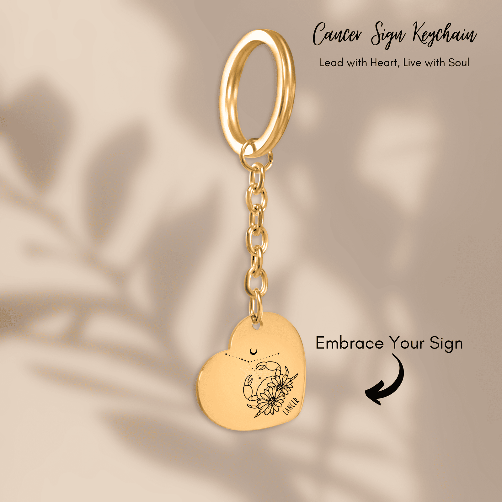 Porte-clés Coeur Signe Astrologique Cancer