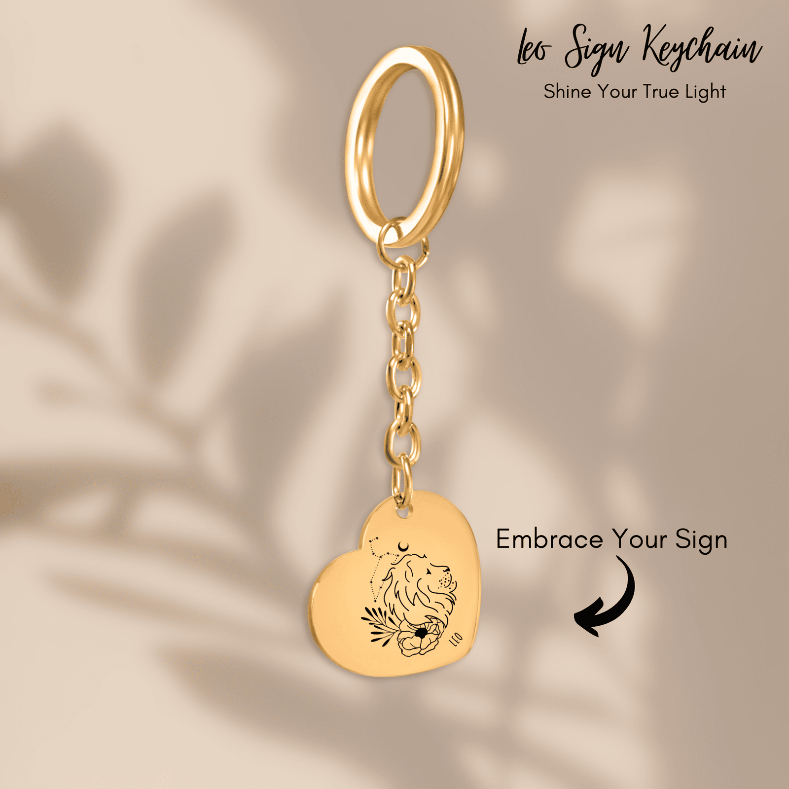 Porte-clés Coeur Signe Astrologique Lion