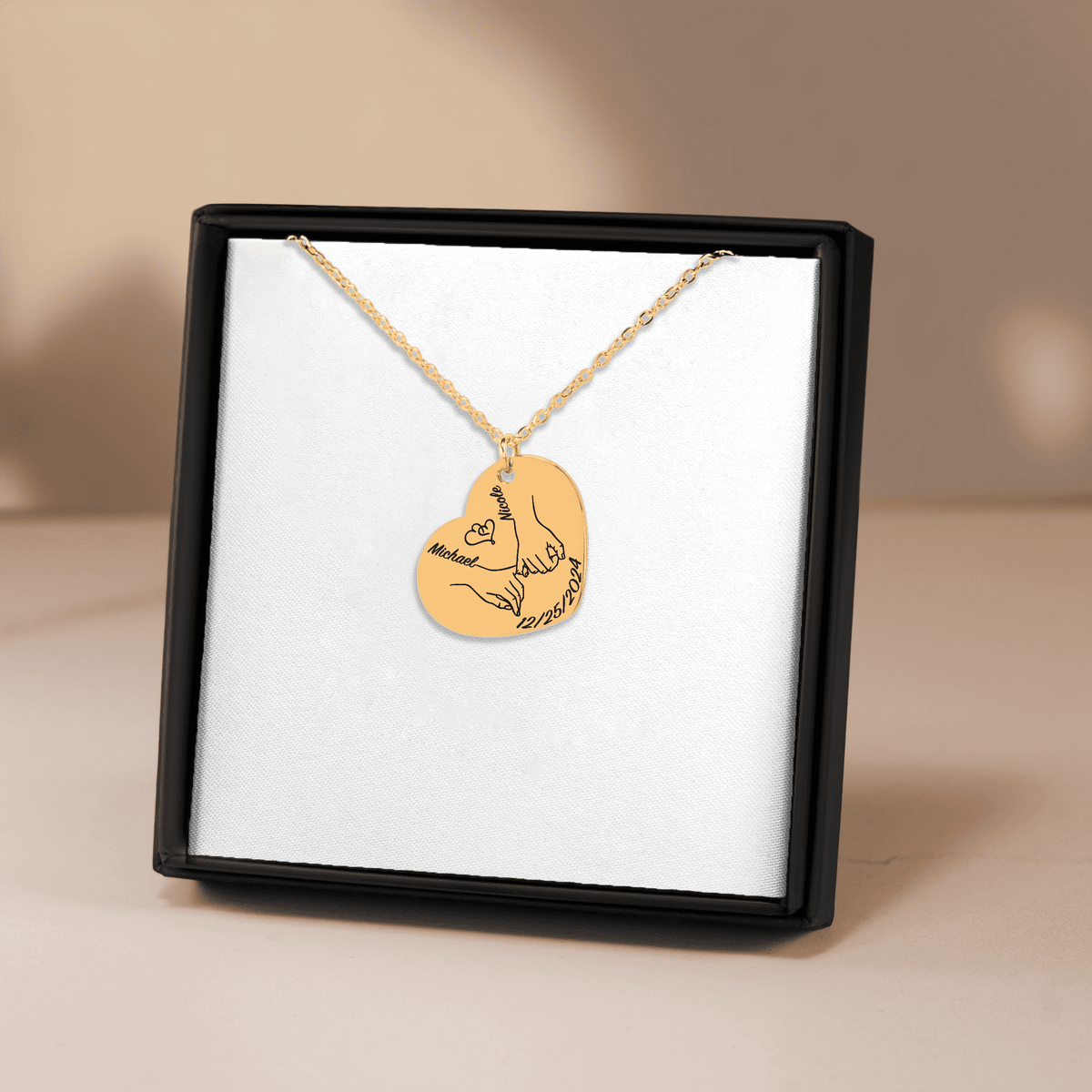 Collier Coeur Notre Premier Noël Ensemble Personnalisé