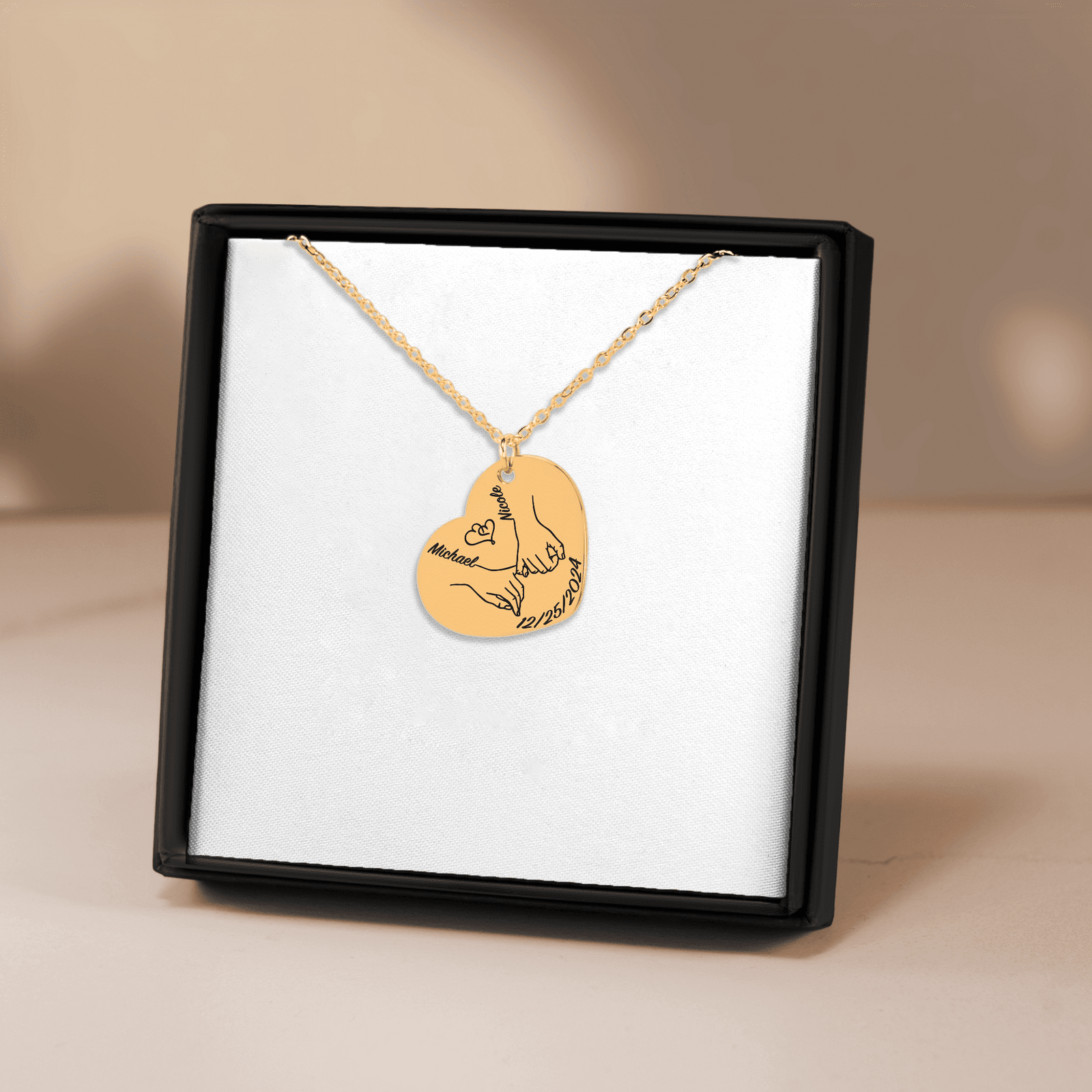 Collier Coeur Notre Premier Noël Ensemble Personnalisé
