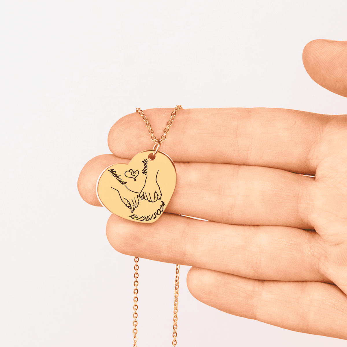 Collier Coeur Notre Premier Noël Ensemble Personnalisé