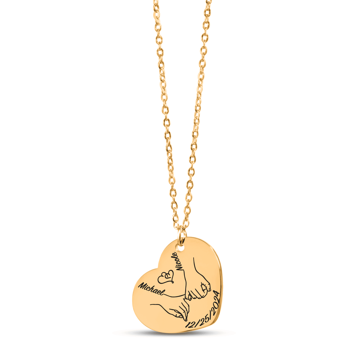 Collier Coeur Notre Premier Noël Ensemble Personnalisé