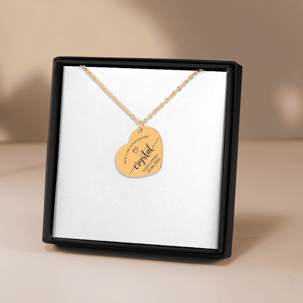 Collier Coeur Anniversaire de Mariage 15 ans (noces de cristal)