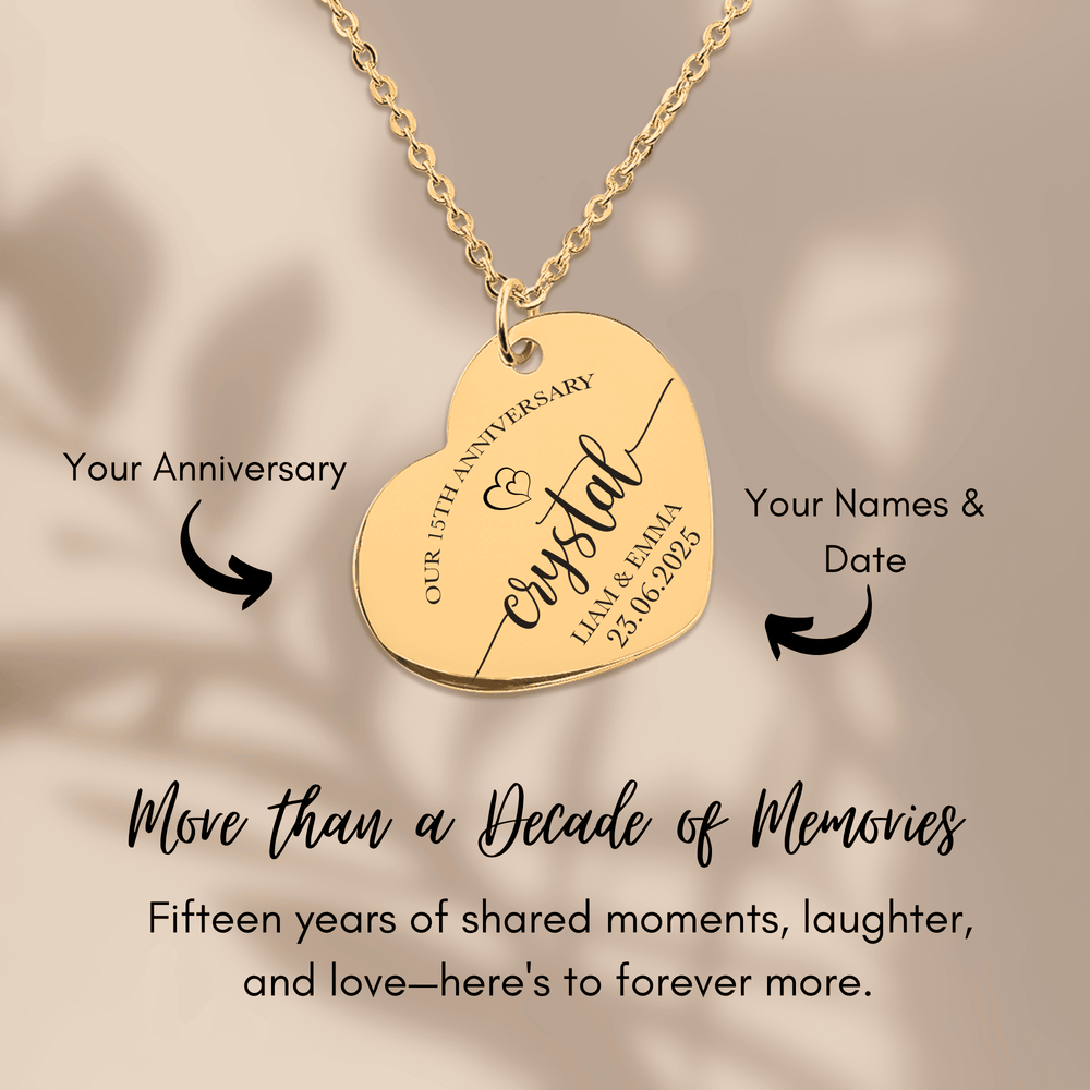 Collier Coeur Anniversaire de Mariage 15 ans (noces de cristal)