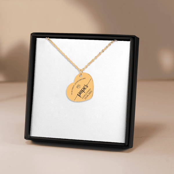 Collier Coeur Anniversaire de Mariage 1 an (noces de coton)