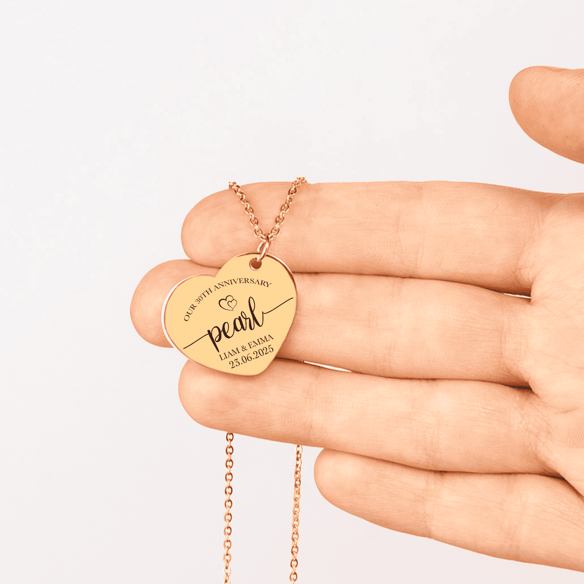 Collier Coeur Anniversaire de Mariage 30 ans (noces de perle)