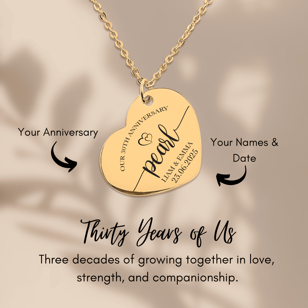 Collier Coeur Anniversaire de Mariage 30 ans (noces de perle)