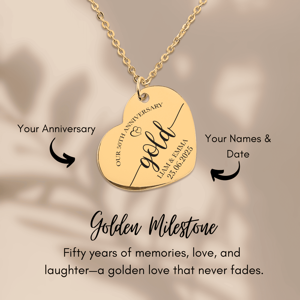 Collier Coeur Anniversaire de Mariage 50 ans
