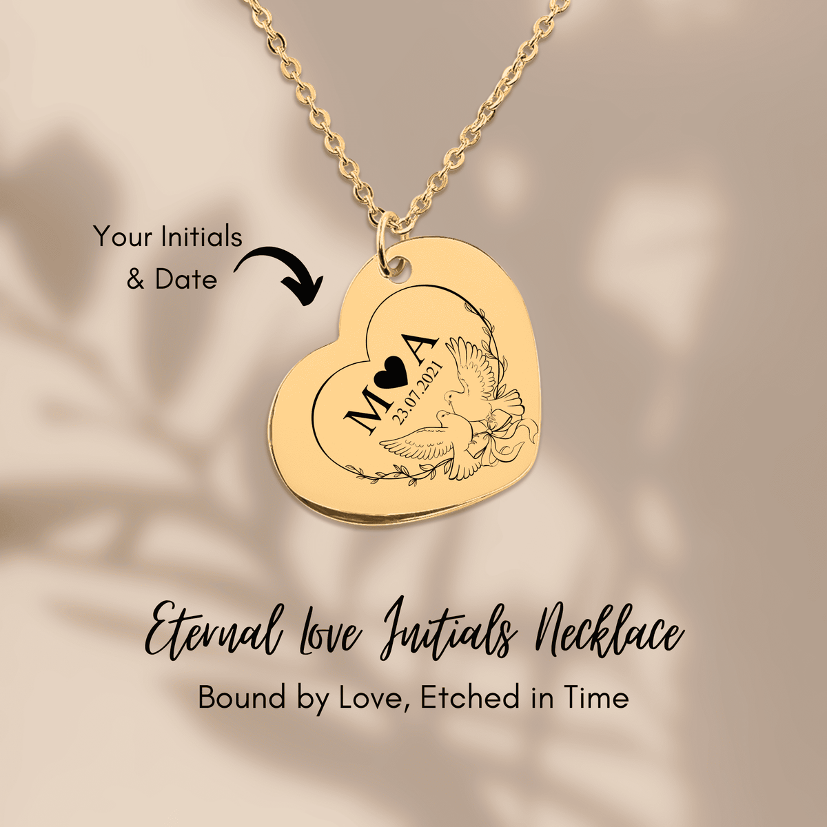 Collier Initiales Entrelacées Personnalisé (Eternal Love Coeur)