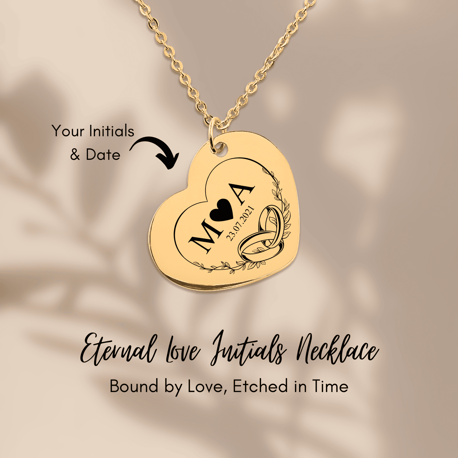 Collier Initiales Entrelacées Personnalisé (Timeless Bond Coeur)
