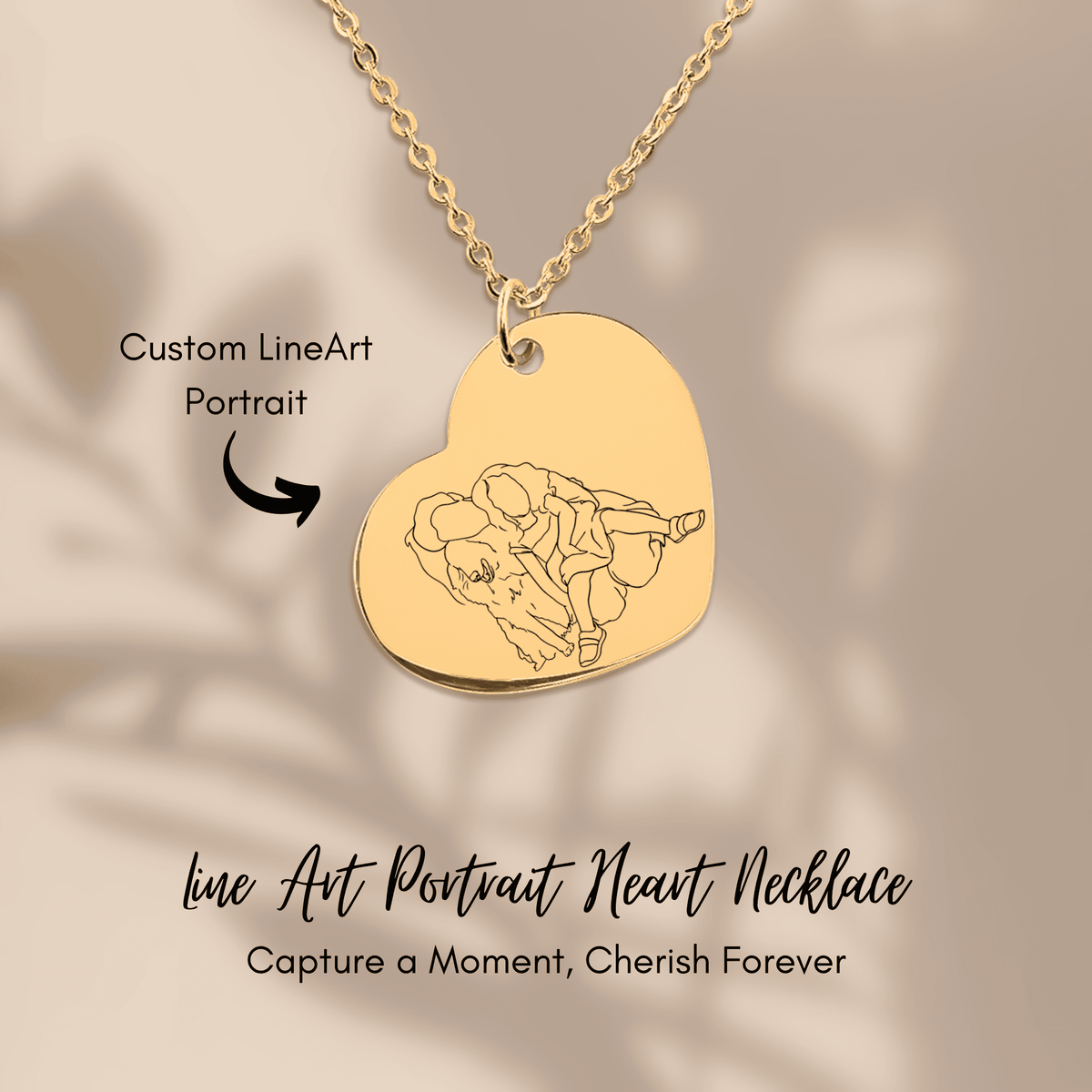 Collier Portrait Line Art Personnalisé