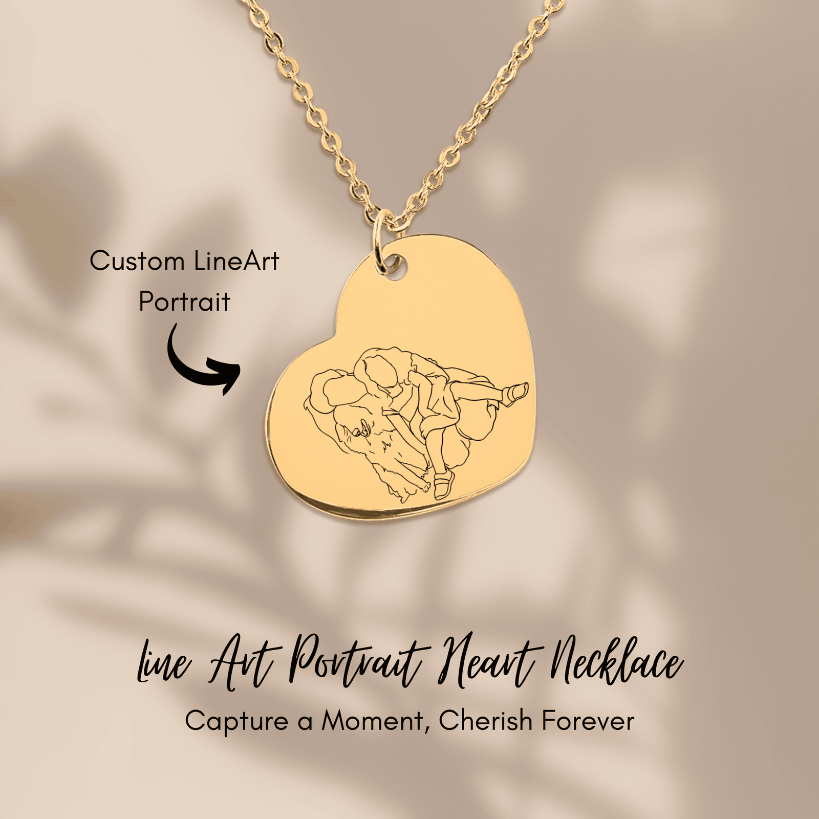 Collier Portrait Line Art Personnalisé
