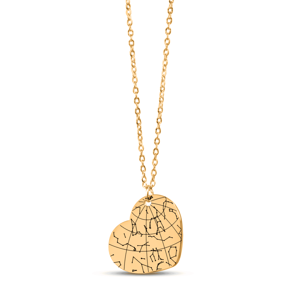 Collier Carte des Étoiles Personnalisé (Coeur)