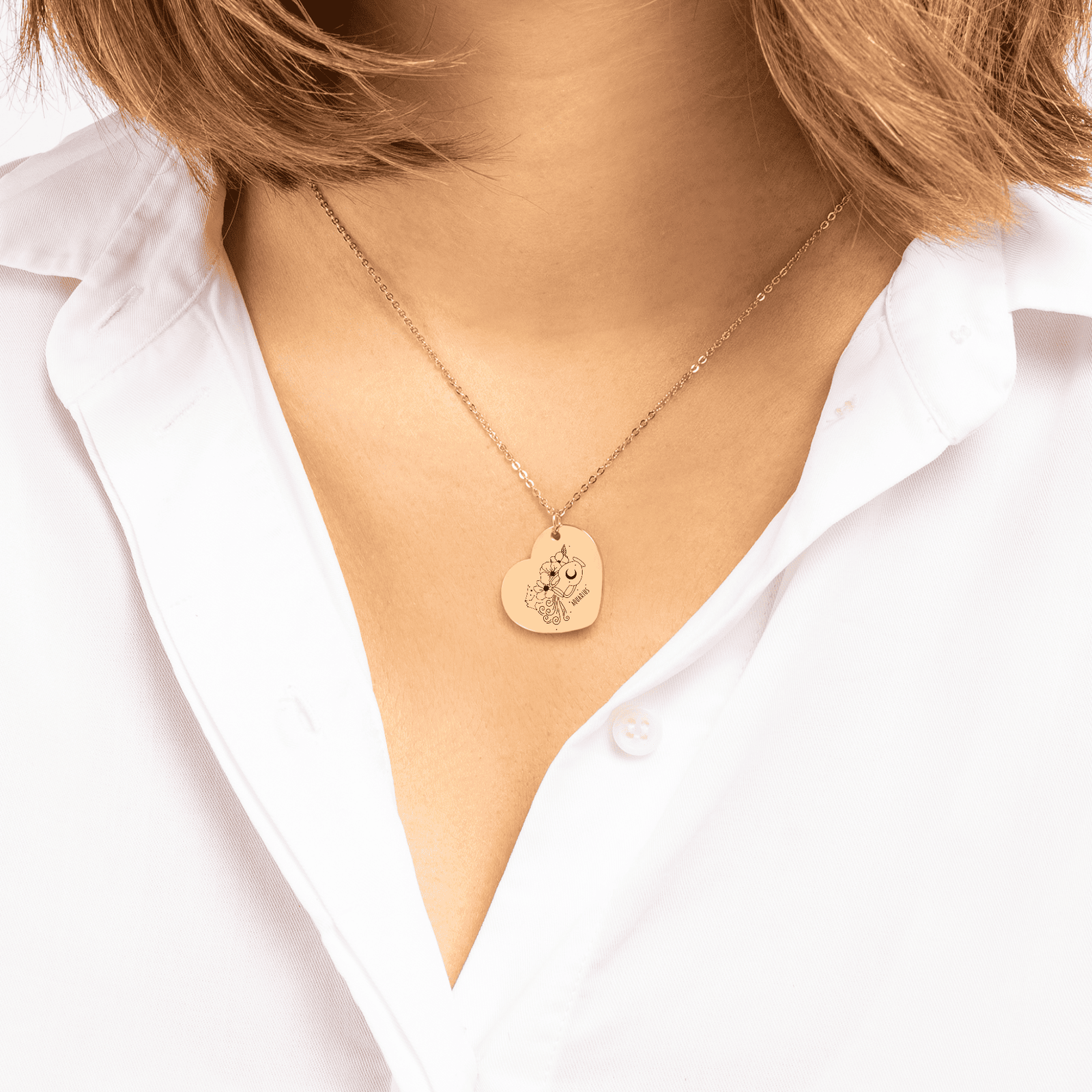 Collier Coeur Signe Astrologique Verseau