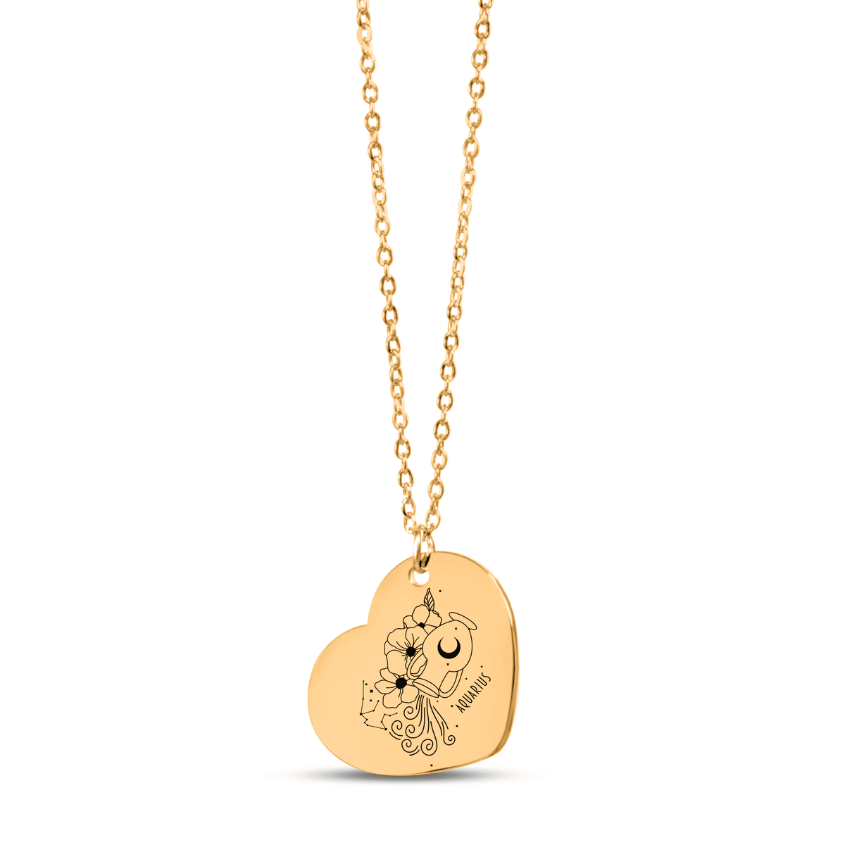 Collier Coeur Signe Astrologique Verseau