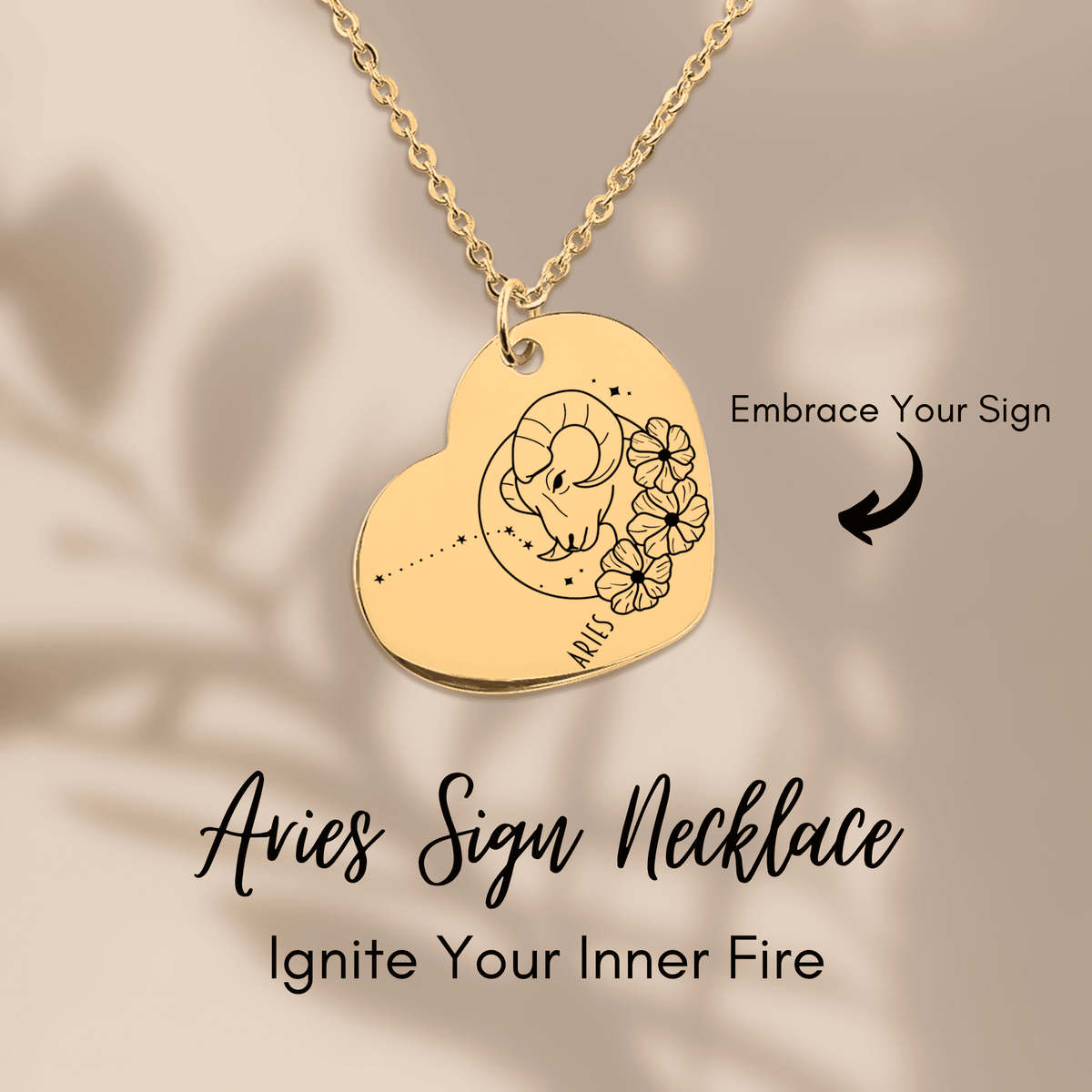 Collier Coeur Signe Astrologique Bélier