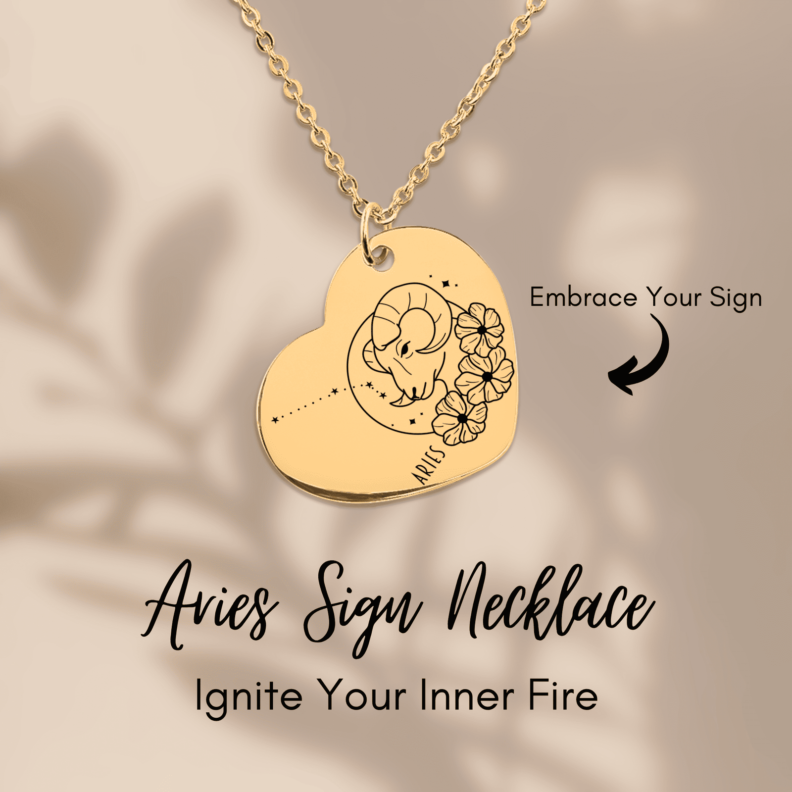 Collier Coeur Signe Astrologique Bélier